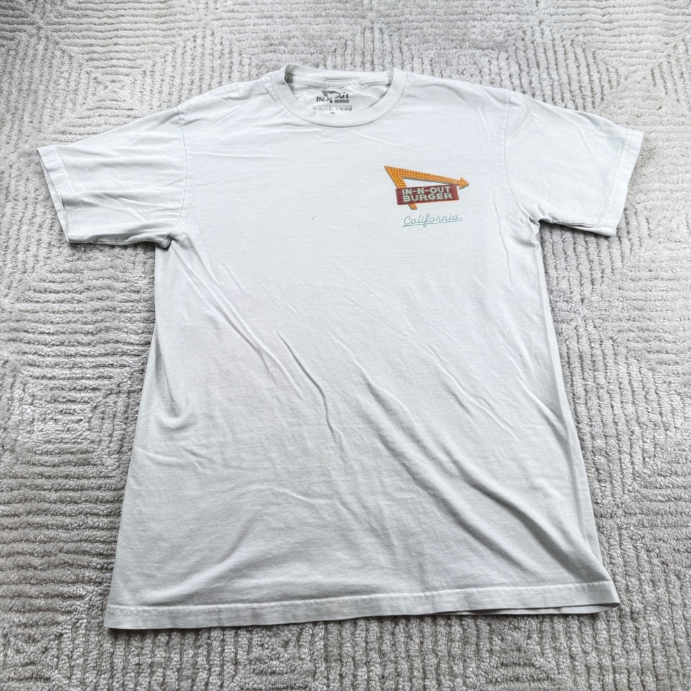 In-N-Out Burger Graphic T-Shirt Men's Small White California Hot Rod Retro Punk